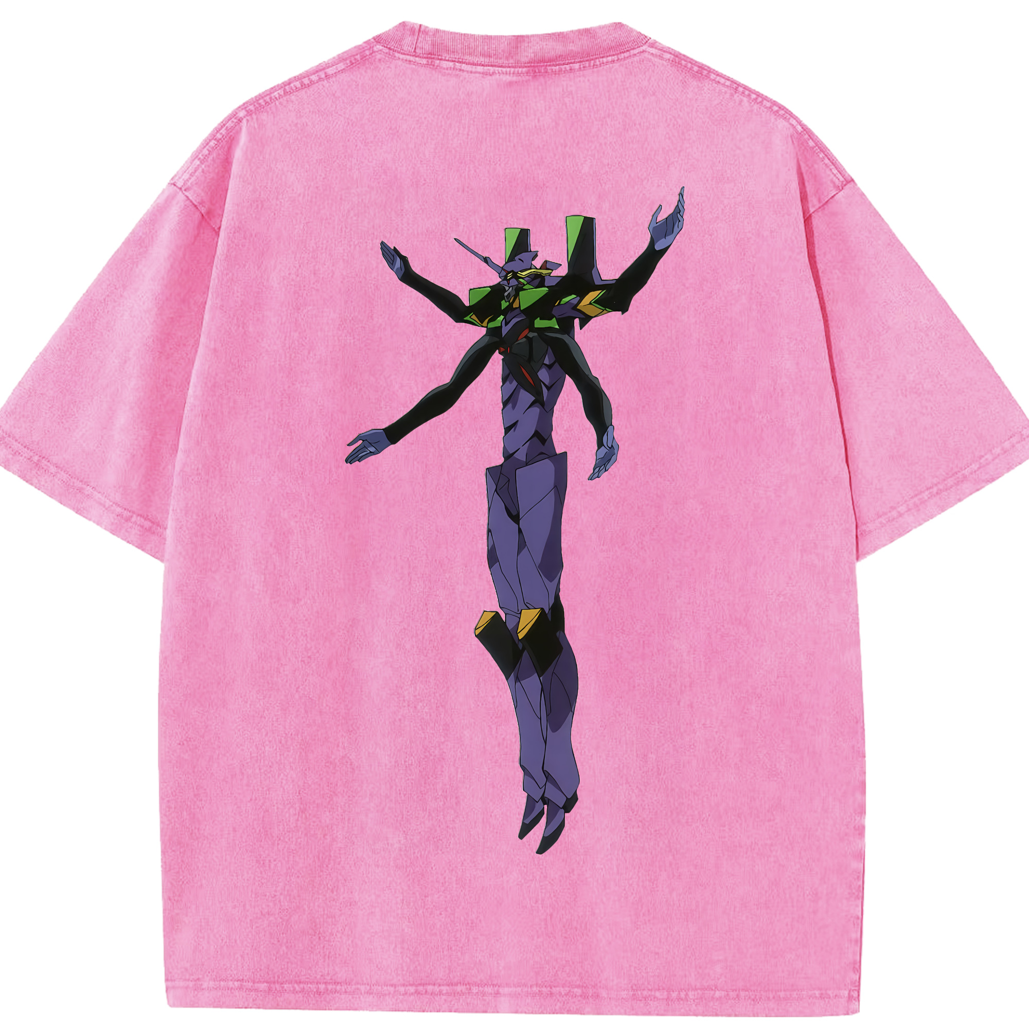 （画像用） EVA 新世紀エヴァンゲリオン 綿100% ヴィンテージ風 半袖Tシャツ（背面プリント）